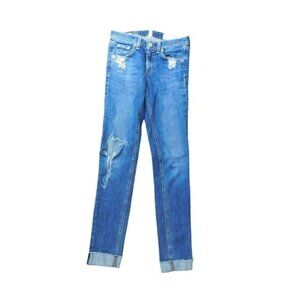 Rag & Bone Size 24 Ripped Distressed Cuffed Skinny Denim Jeans